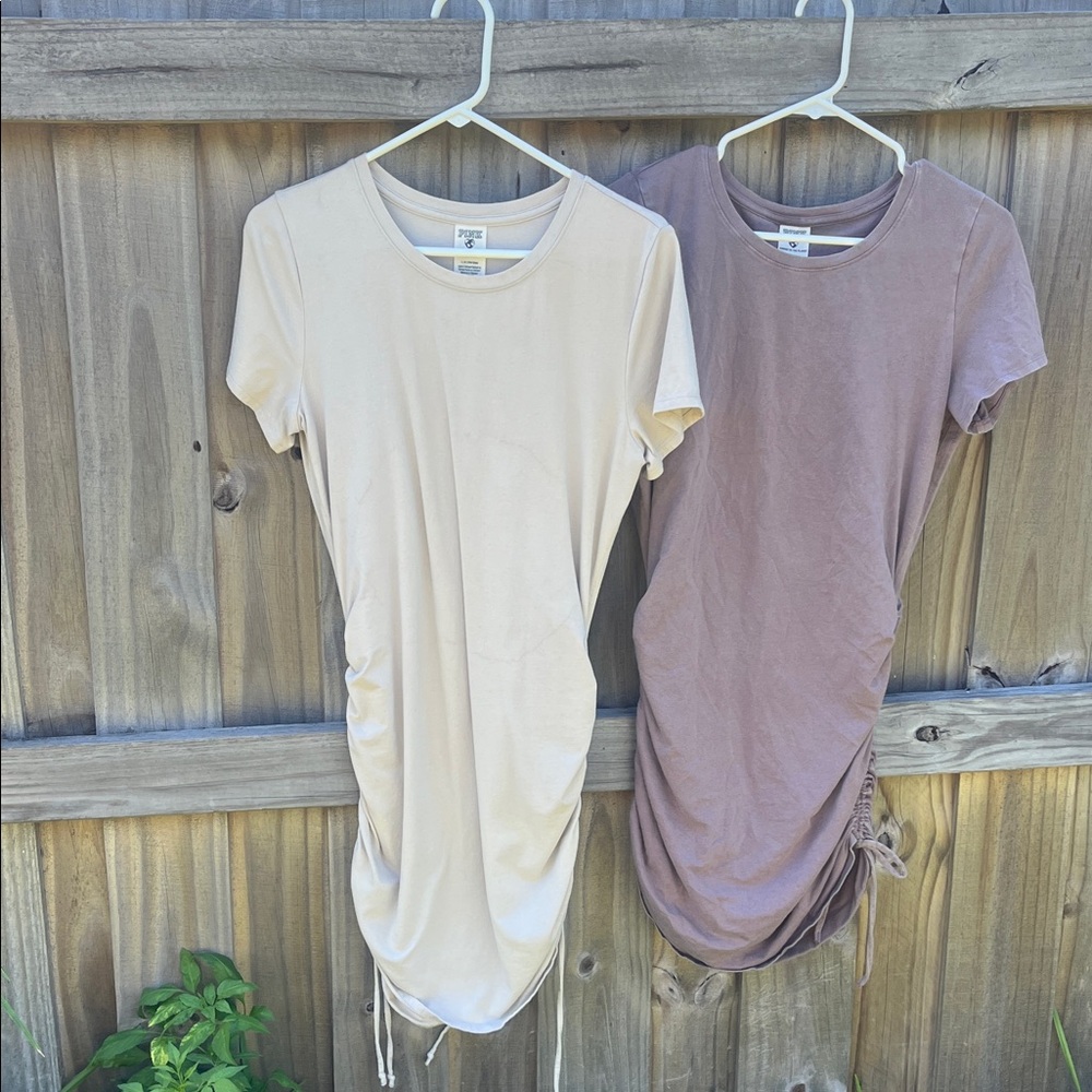2 Victoria Secret Pink size large dresses. Adjustable side strings